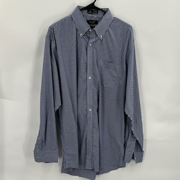 Nordstrom Other - Nordstrom Men's Blue & White Small Check  Long Sleeve Shirt Size 171/2 x 36